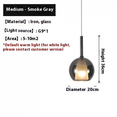 Nordic Restaurant Glass Chandelier Simple