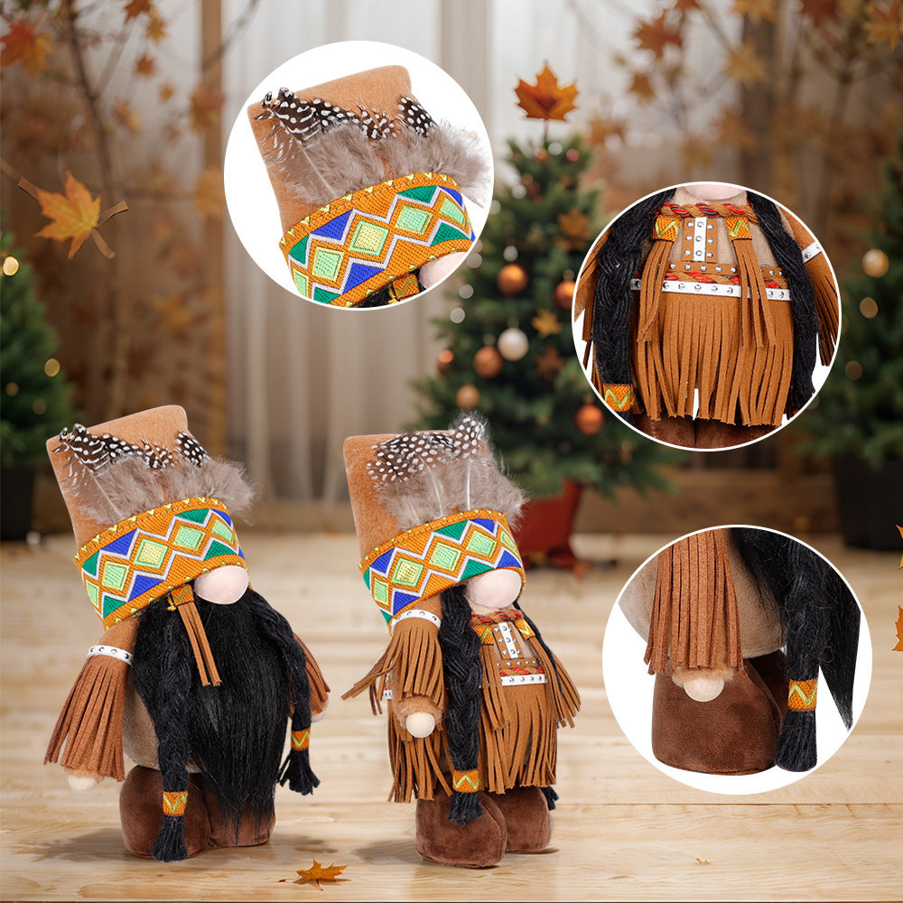 Thanksgiving Decoration Indian Faceless Doll Ornaments