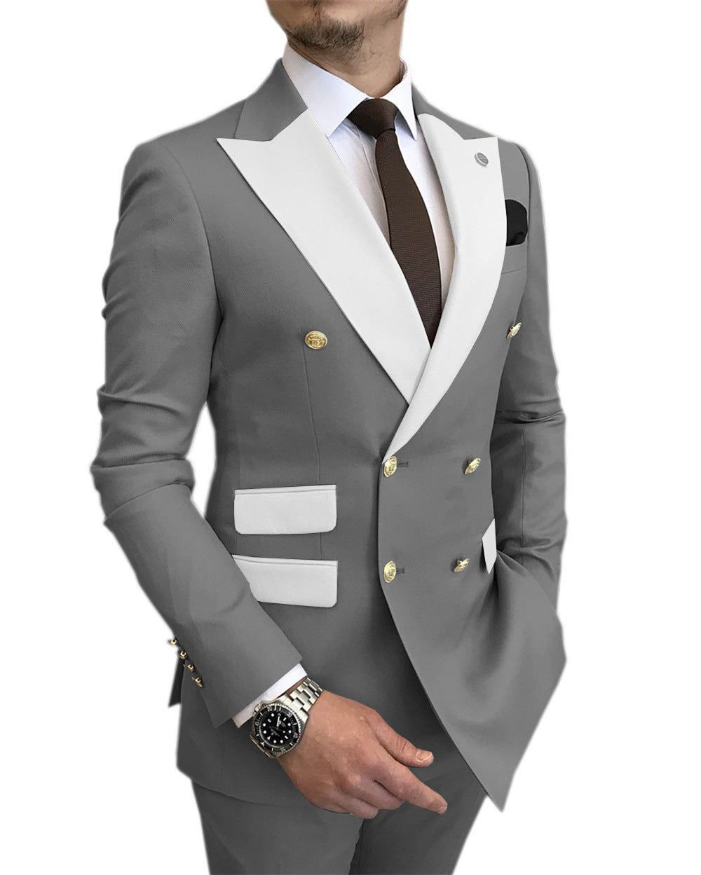 Casual Men's Slim Fit Two Piece Suit