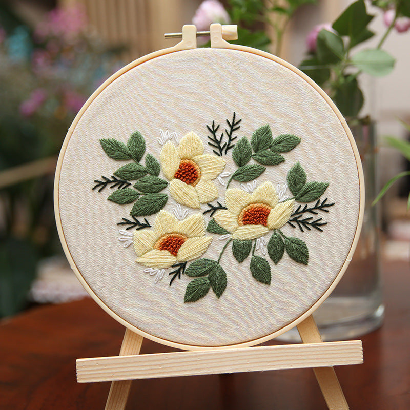 Hand-made Diy Material Package For Embroidered Butterfly Flowers And Paintings