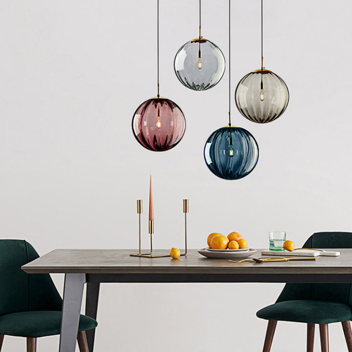 Modern Simple Color Water-wave Glass Ball Chandelier