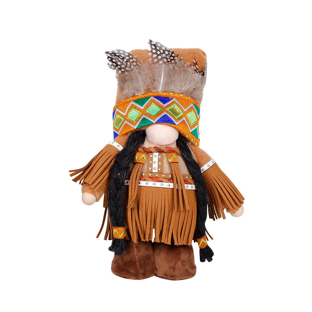 Thanksgiving Decoration Indian Faceless Doll Ornaments