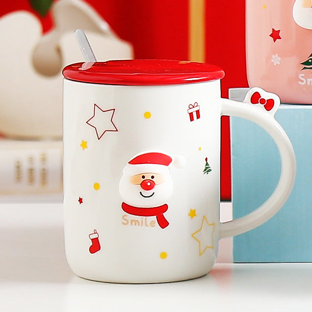 Nordic Christmas Cartoon Ceramic Cup Lovely Gift