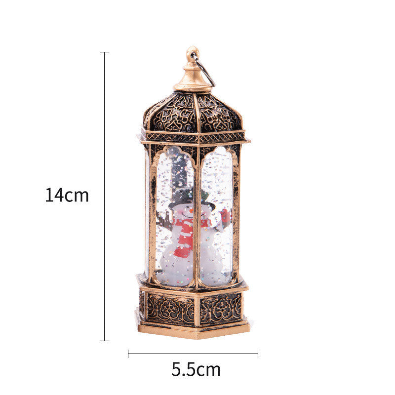 Christmas Decoration Small Oil Lamp Christmas Retro Interior View Hexagonal Lantern