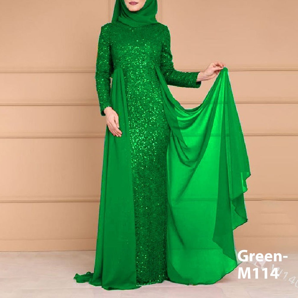 Sequin Elegant Slim-fit Long Sleeve Dress