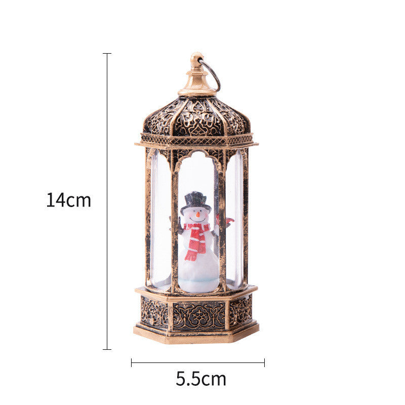 Christmas Decoration Small Oil Lamp Christmas Retro Interior View Hexagonal Lantern