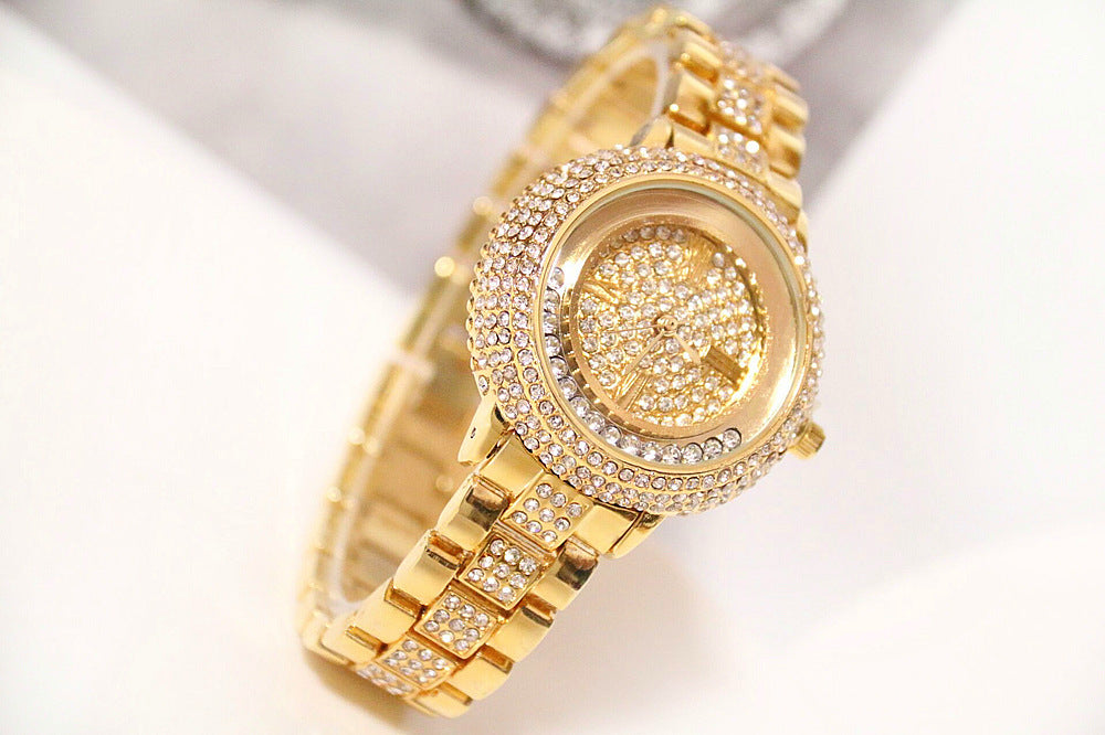 Full Rhinestone Bead Quartz Watch