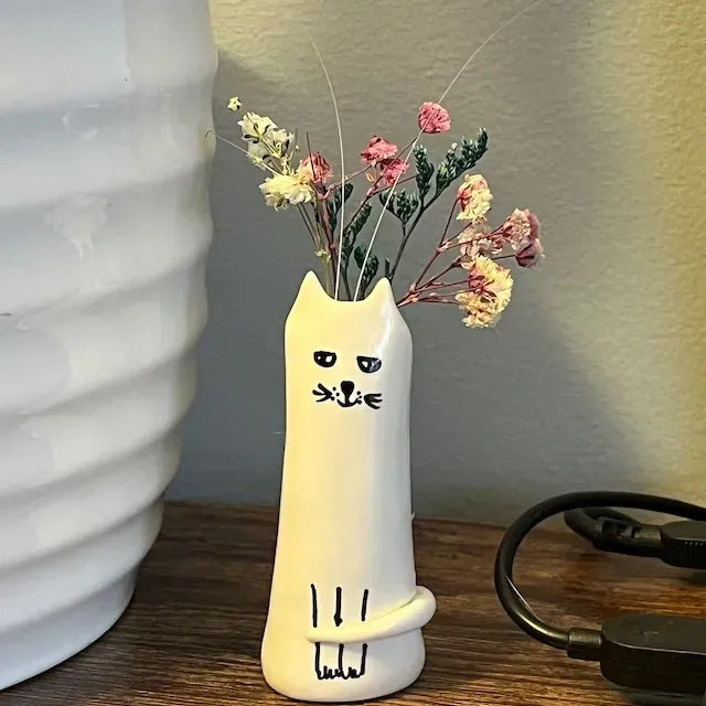 Creative Resin Kitty Vase Decoration Home Desktop