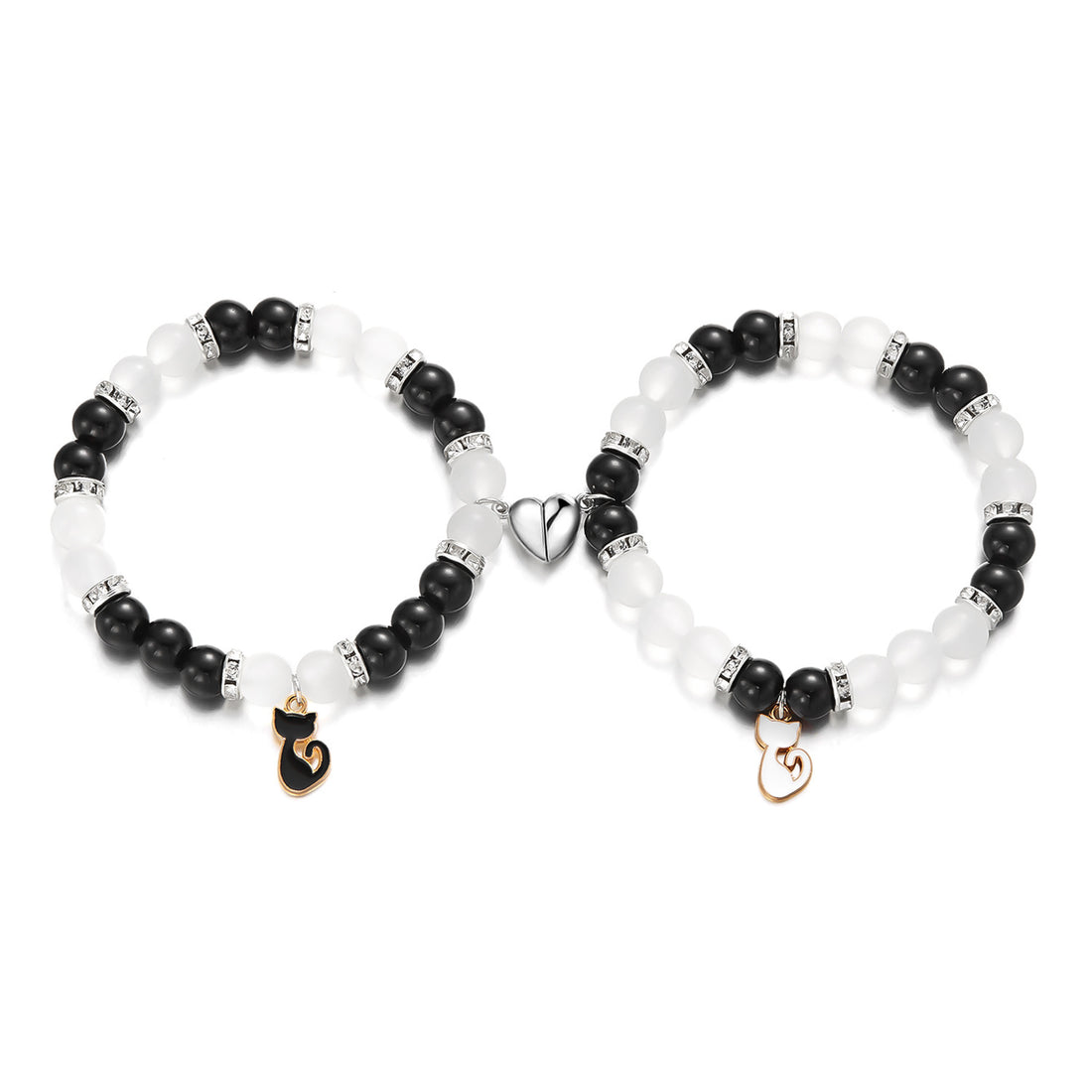 Black And White Cat Bracelet Fashion Love Magnetic