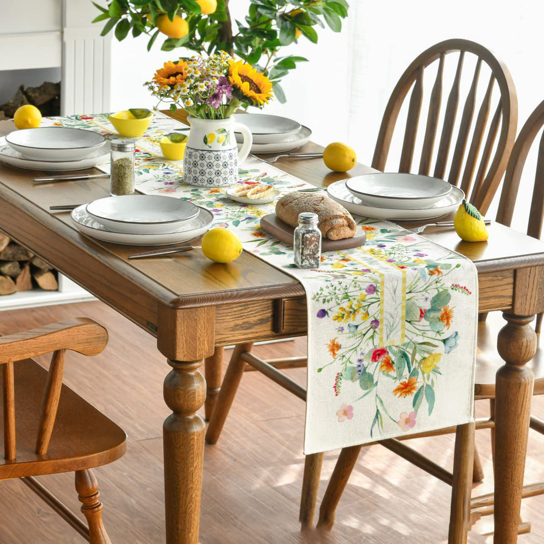 New Spring Pattern Table Runner Linen Material Tablecloth Table Mat