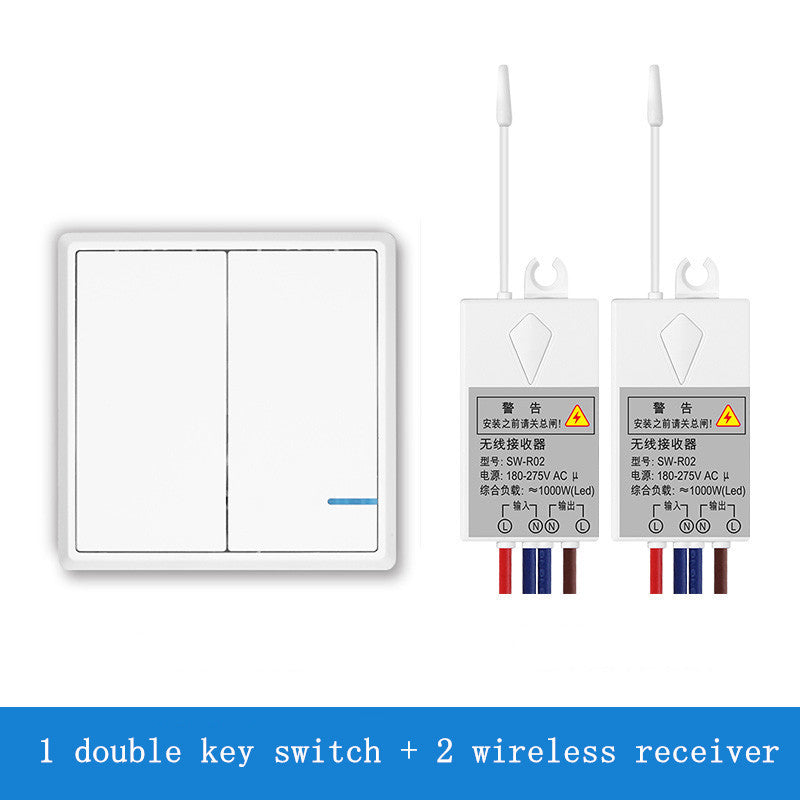 Wireless Remote Control Switch Panel Wiring Free 220 V Intelligent Control Power Supply Lamp Household Remote Dual Control Random Paste