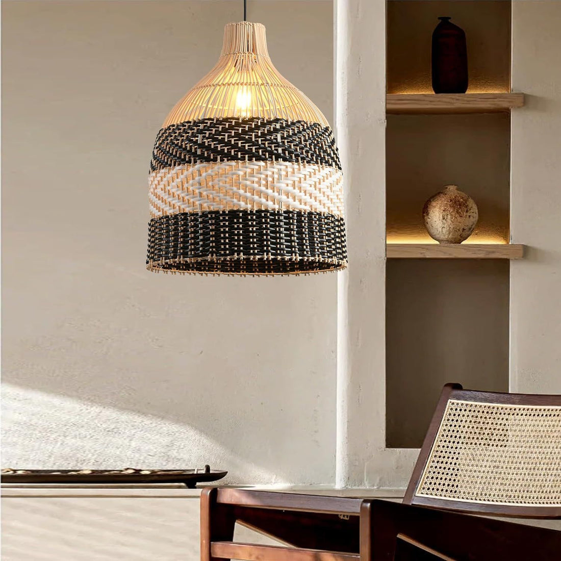 Rattan-weaved Ceiling Lamp Living Room Retro Creative Weaving Chandelier