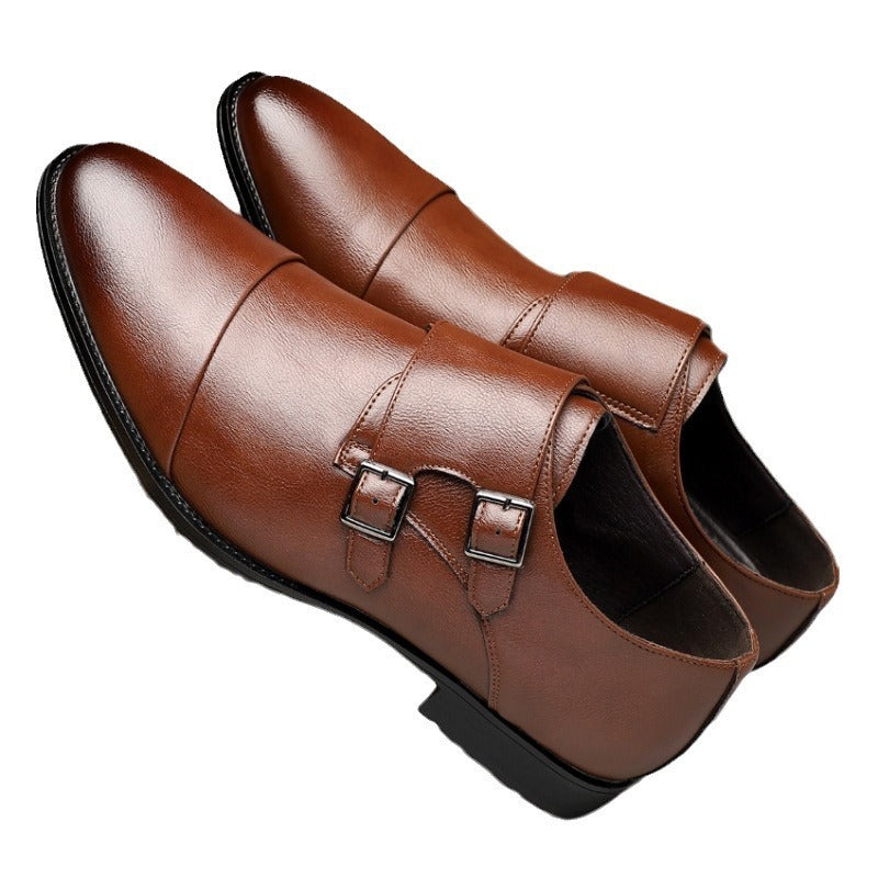 Men's Business Formal Pointed Buckle Leather Shoes