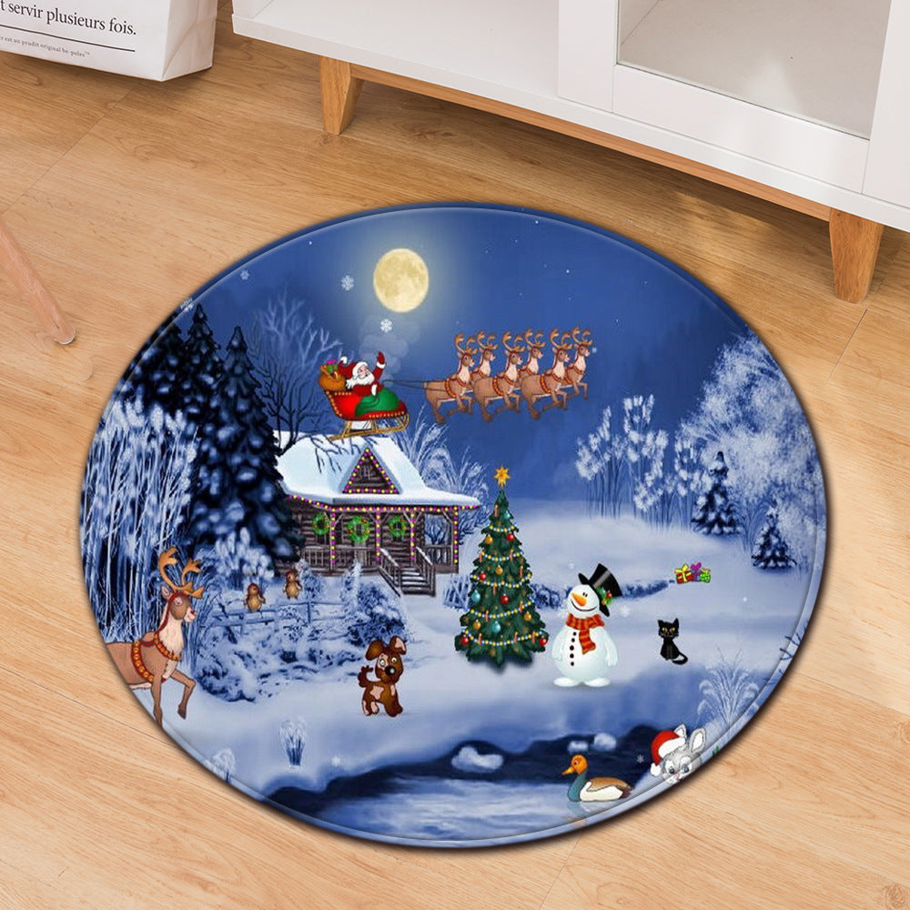 Home Non-slip Round Christmas Festive Doormat