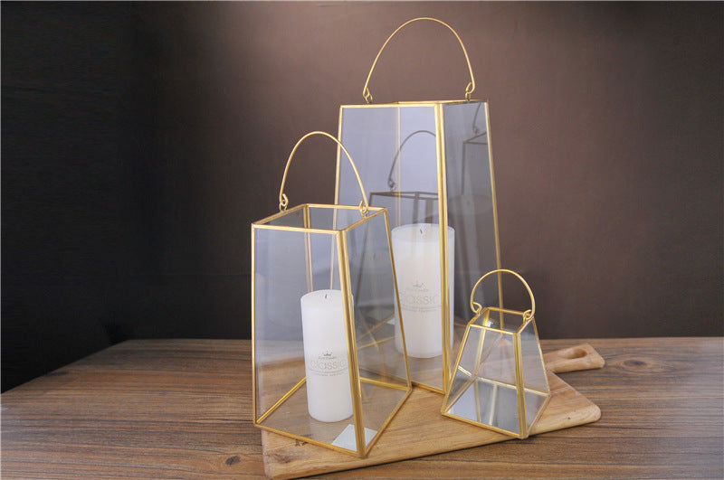 Trapezoidal Portable Greenhouse Storm Lantern Home Decoration