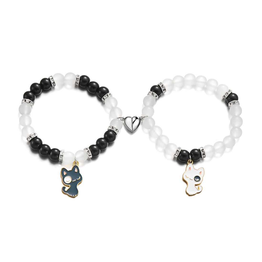 Black And White Cat Bracelet Fashion Love Magnetic