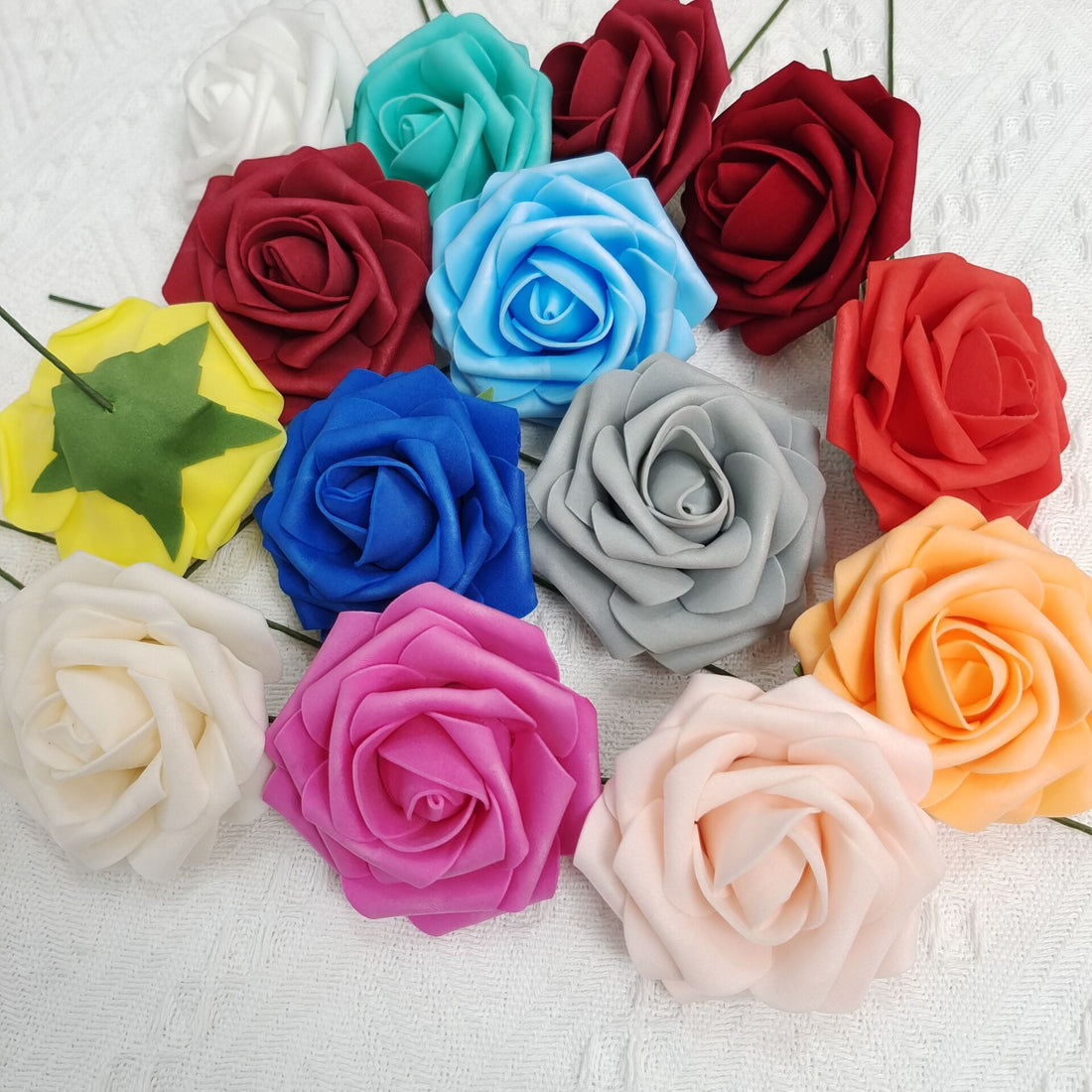 Home Decoration 8cm Imitation Rose Flower Arrangement