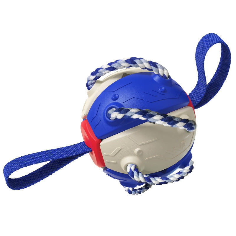 Dog Toy Balls With Chewing Ropes Pet Flying Saucer Ball Dog Toy Interactive Dog Toys For Tug Of War Best Gifts For Small Medium Dogs