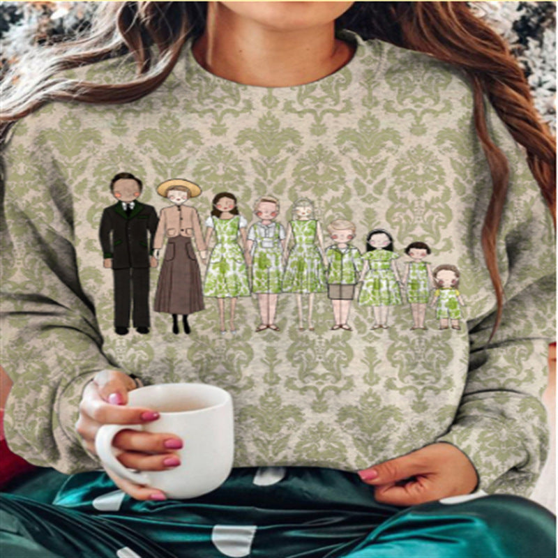 Christmas Snowman Christmas Loose Round Neck Casual Long Sleeve Sweatshirt