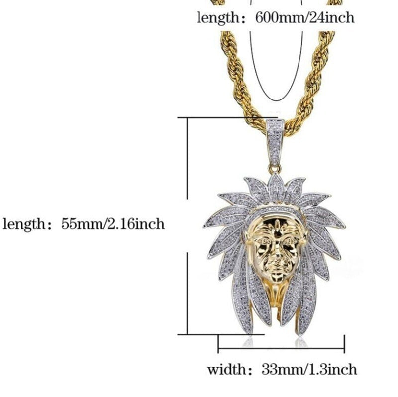 Indian Headdress Pendant Jewelry Chain