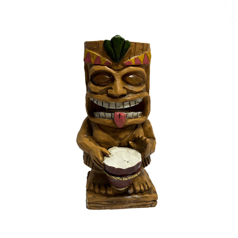 Drum Tiki Solar Light For Home And Outdoor Decor, Drum Tiki Solar Powered Flickering LED Garden Light Backyard Bongo Tiki Halloween Decoration