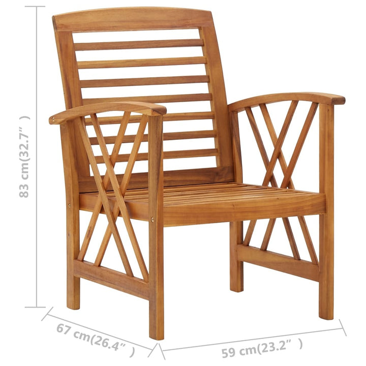 vidaXL 5 Piece Patio Lounge Set Solid Acacia Wood