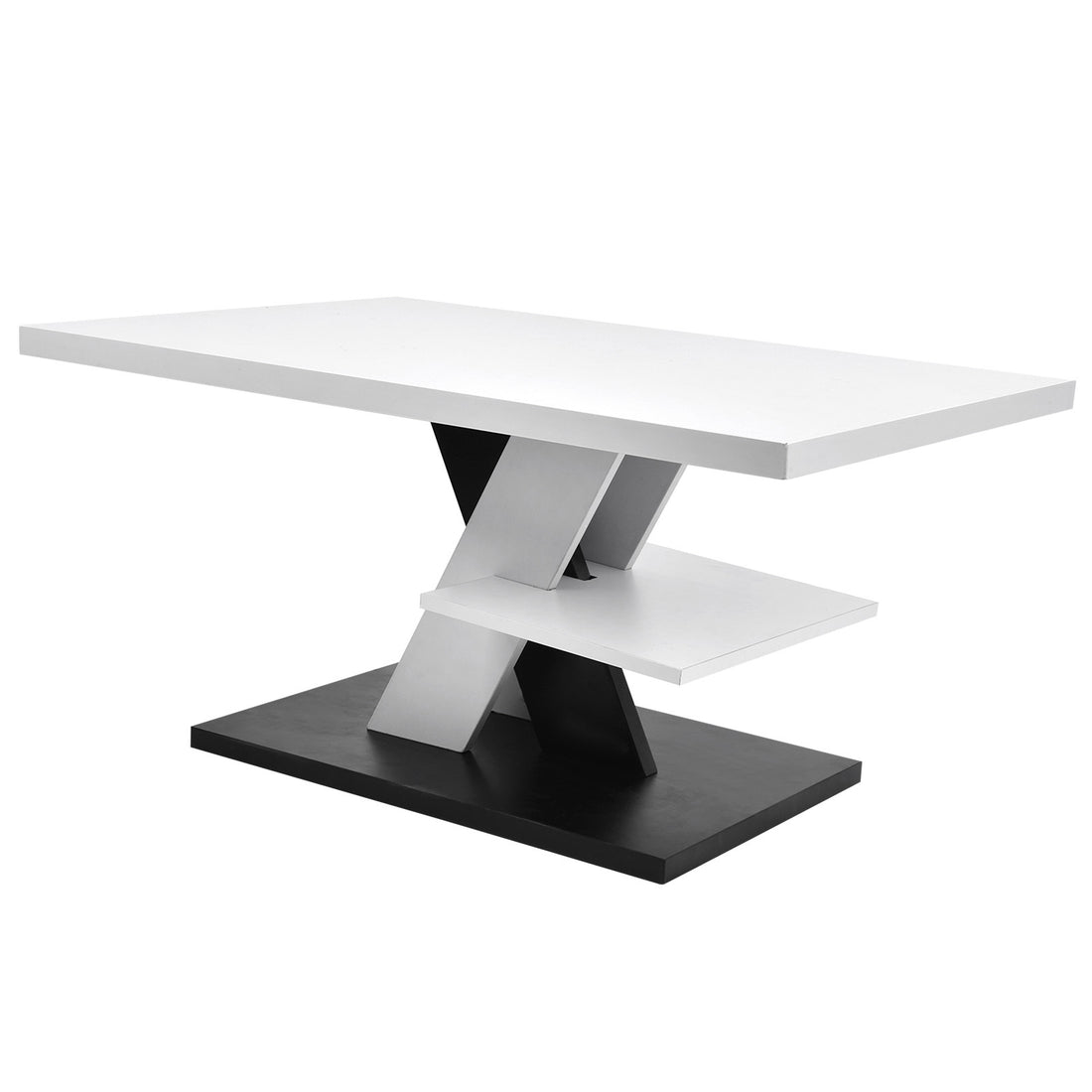 Modern Coffee Table Waterproof Large Capacity Stable Tea Table with Shelf for Home Living Room