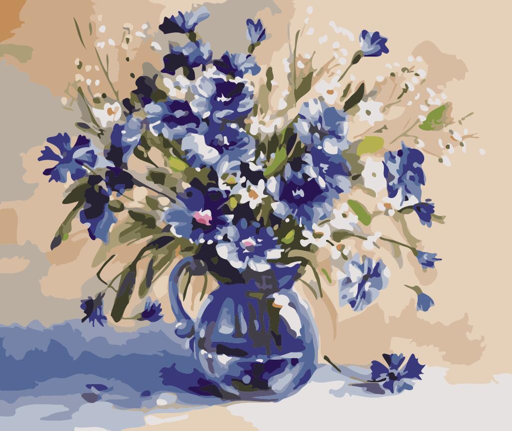 Digital Oil Painting Frameless Flowers