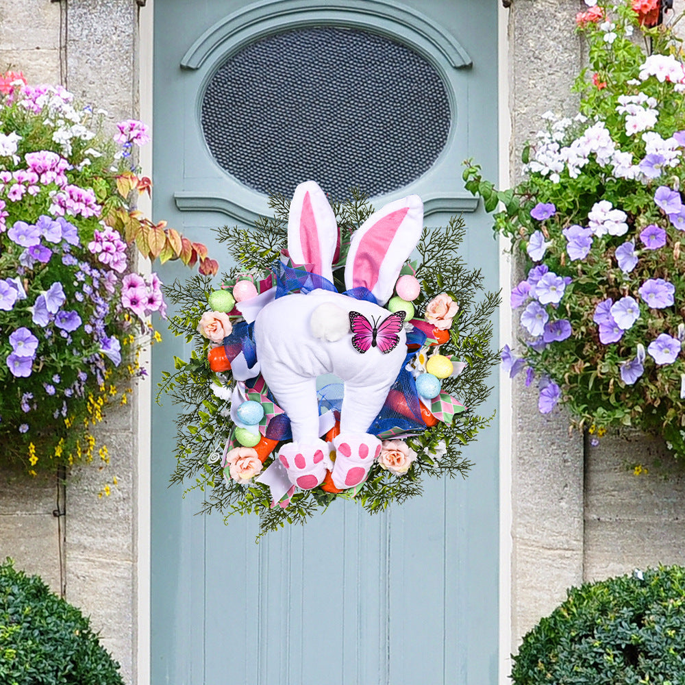 Easter Ornament Rabbit Wreath For Home Decoration