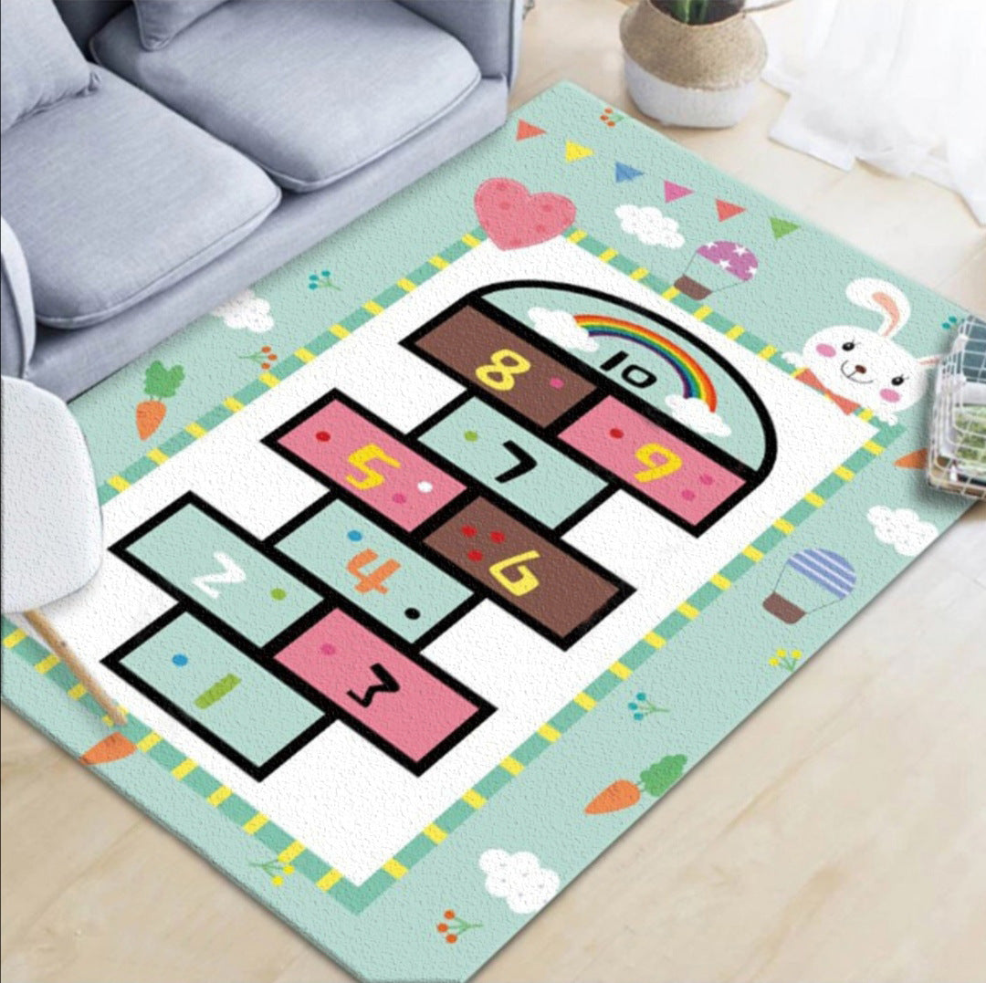 Children's Hopscotch Mat Early Childhood Education Jumping Grid Game Flying Chess Cartoon Carpet