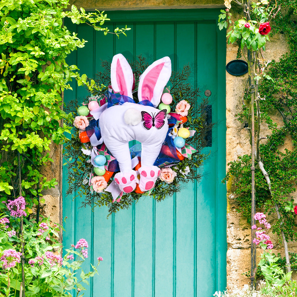 Easter Ornament Rabbit Wreath For Home Decoration