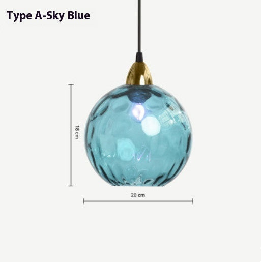 Modern Simple Color Water-wave Glass Ball Chandelier