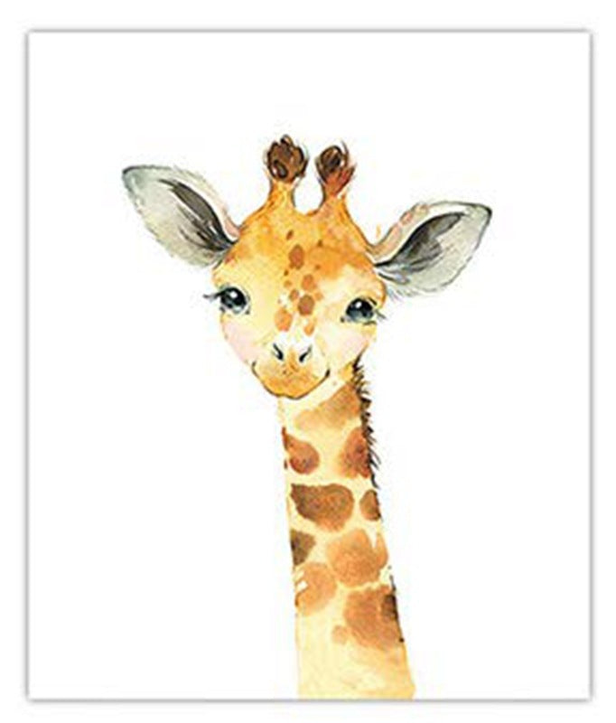 Cute Small Animal Poster Hanging Painting Kindergarten Children's Room Home Decoration Canvas Painting Frameless Painting Core