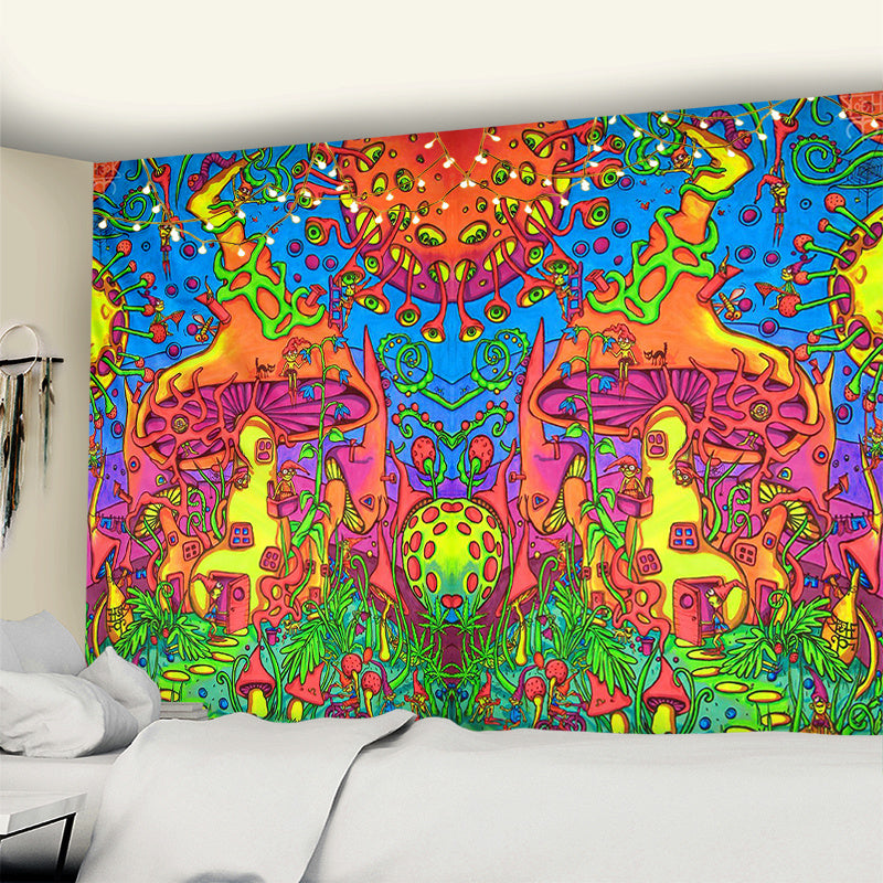 Dream Mushroom Psychedelic Rug Boho Home Decor