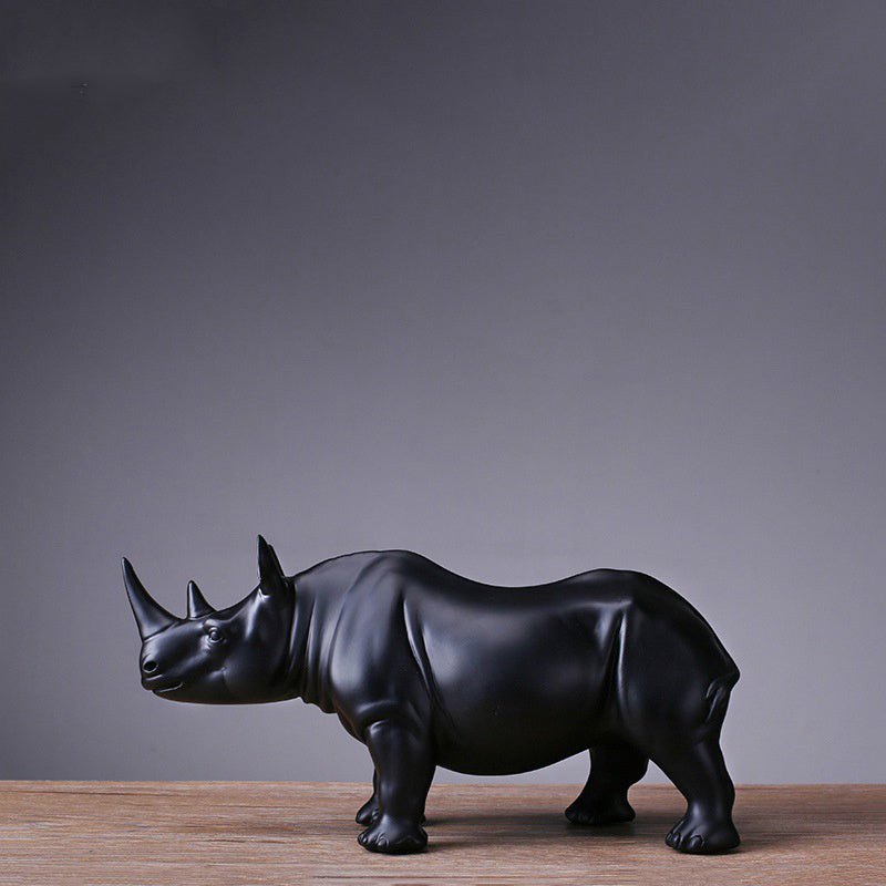 Resin Crafts Modern Minimalist Rhino Home Decoration