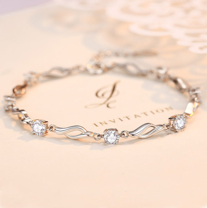 New Arrival Crystal Bracelet S925 Sterling Silver Bracelet Niche Design Fashion Personality Simple Bracelet Women Wholesale