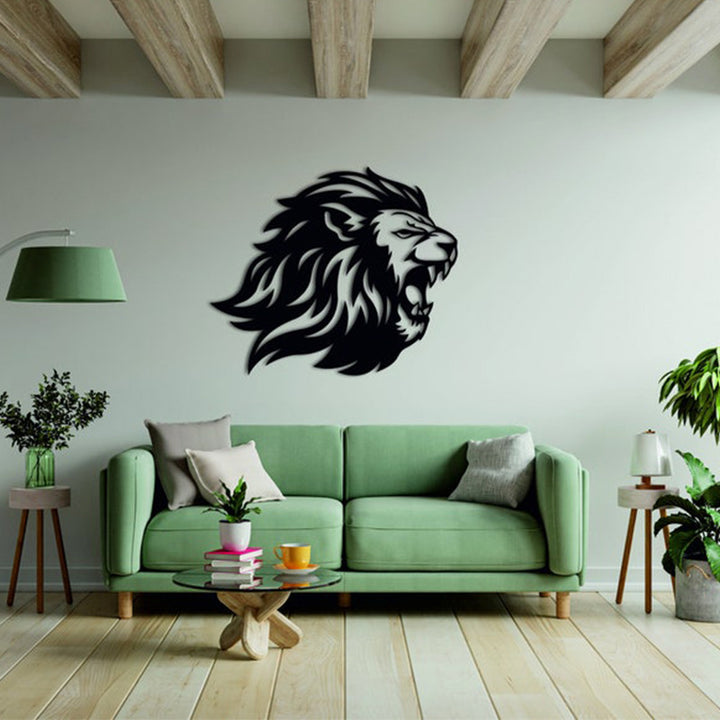 Lion Silhouette Indoor And Outdoor Metal Decoration