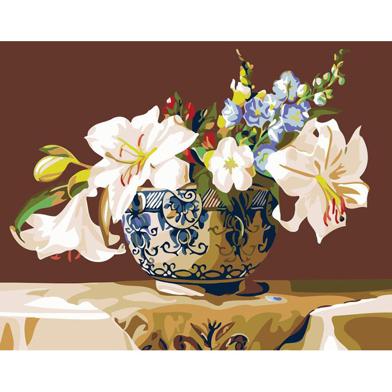 Digital Oil Painting Frameless Flowers