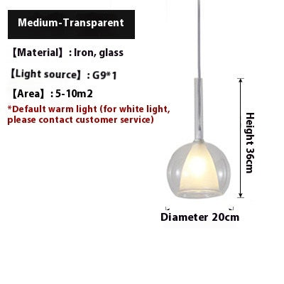 Nordic Restaurant Glass Chandelier Simple