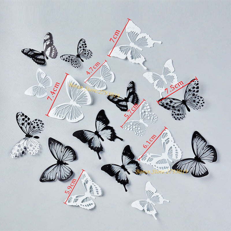 18PCs 3D Crystal Butterfly Wall Stickers OPP Bags Children Living Room Beautiful Butterfly Room Wall Stickers Home Decoration