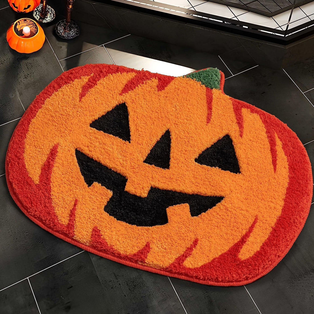 Funny Pumpkin Decoration Entrance Mat Home Bathroom