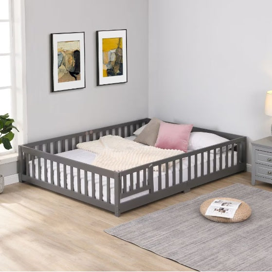 Floor Bed With Door Solid Wood Platform Bed Frame