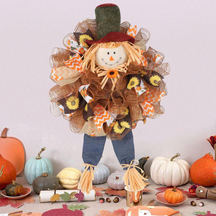 Thanksgiving Garland Simulation Scarecrow Wall Hanging Decorations