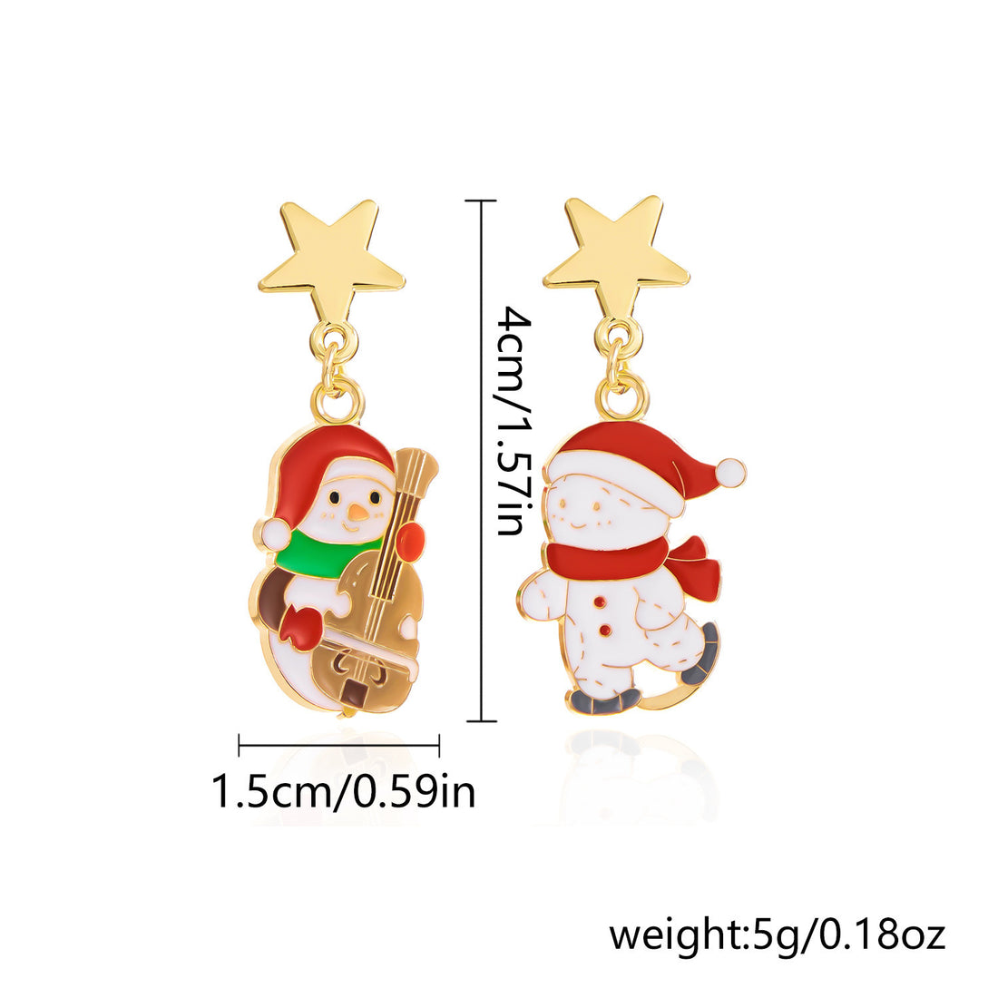 Christmas Earrings Women's Asymmetric Cartoon