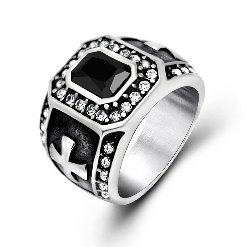 Distressed Men's Ring Jewelry Accessories Fashion Diamond Hip Hop Street