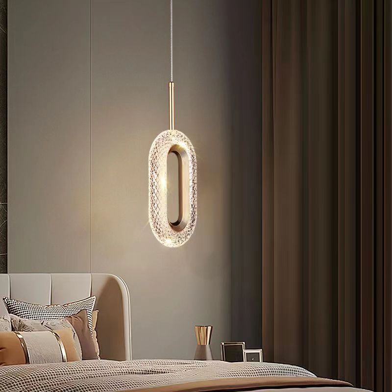 Light Luxury Bedroom Bedside Chandelier Modern Minimalist Long Line Small Droplight