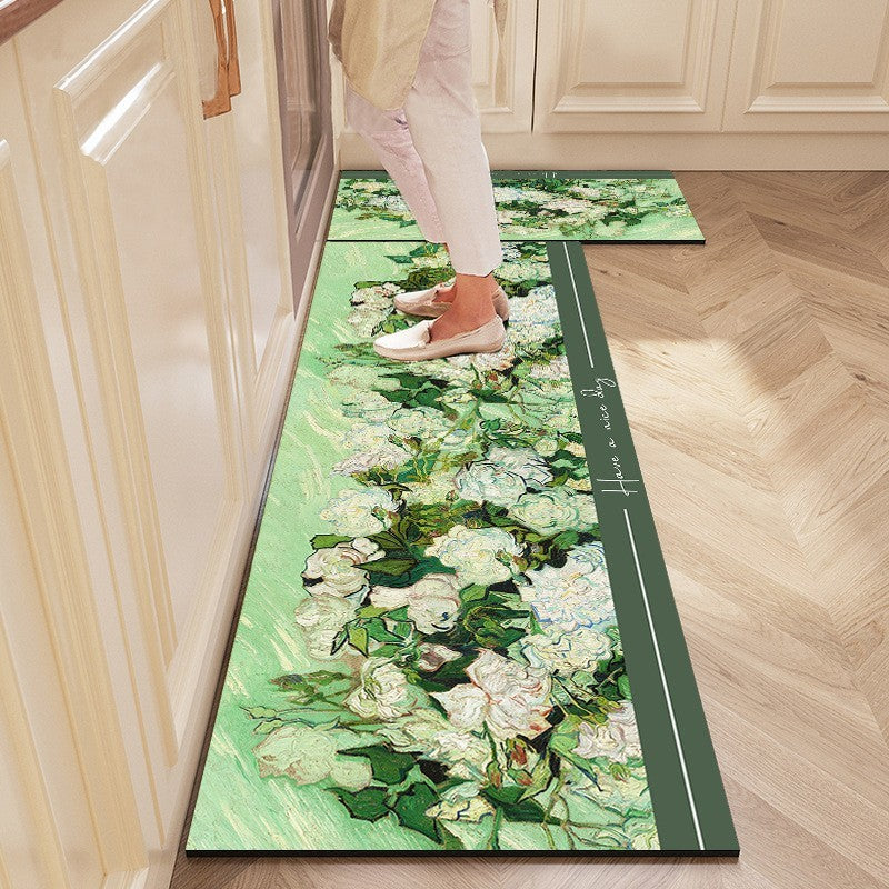 Kitchen New Diatom Mud Absorbent Oil-absorbing Foot Mats Non-slip Dirt-resistant Carpet