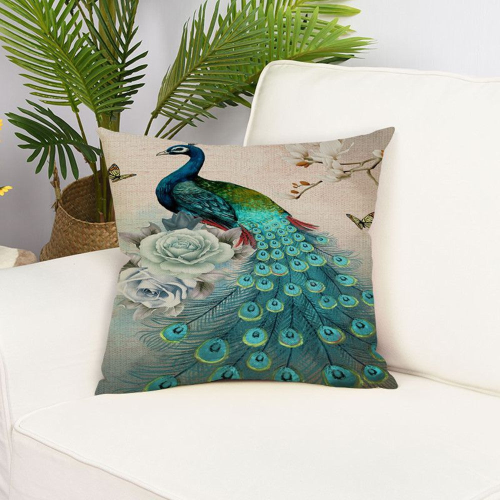 Peacock Feather Cushion Cover Home Decoration Sofa