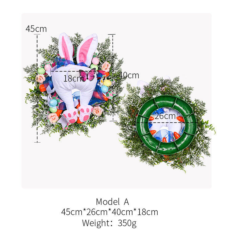 Easter Ornament Rabbit Wreath For Home Decoration