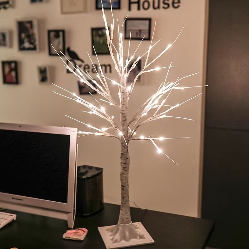 Easter Tree Led Night Light Birch Tree For Easter Egg Copper Wire Garland Lamp Ornaments Hanging Tree Kids Home Party Decoration